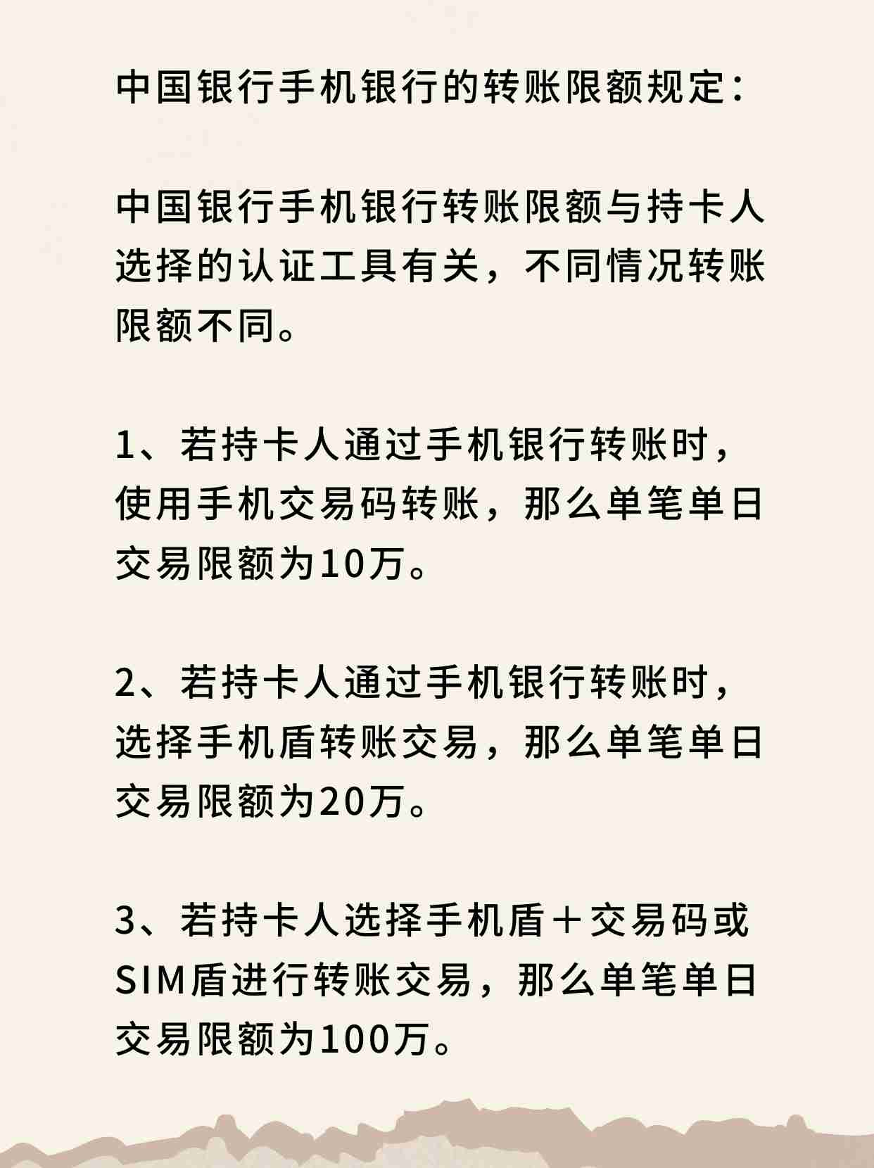 手机银行转账交易限额为何调整