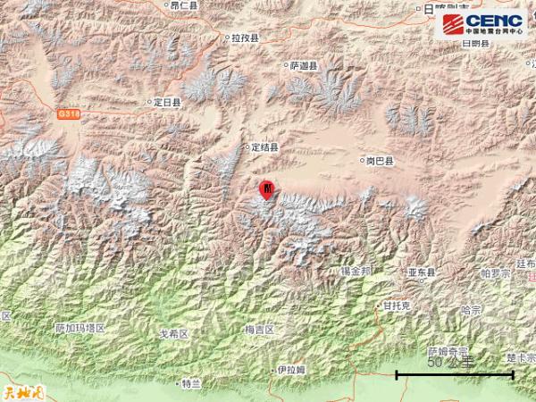 西藏定结4.6级地震