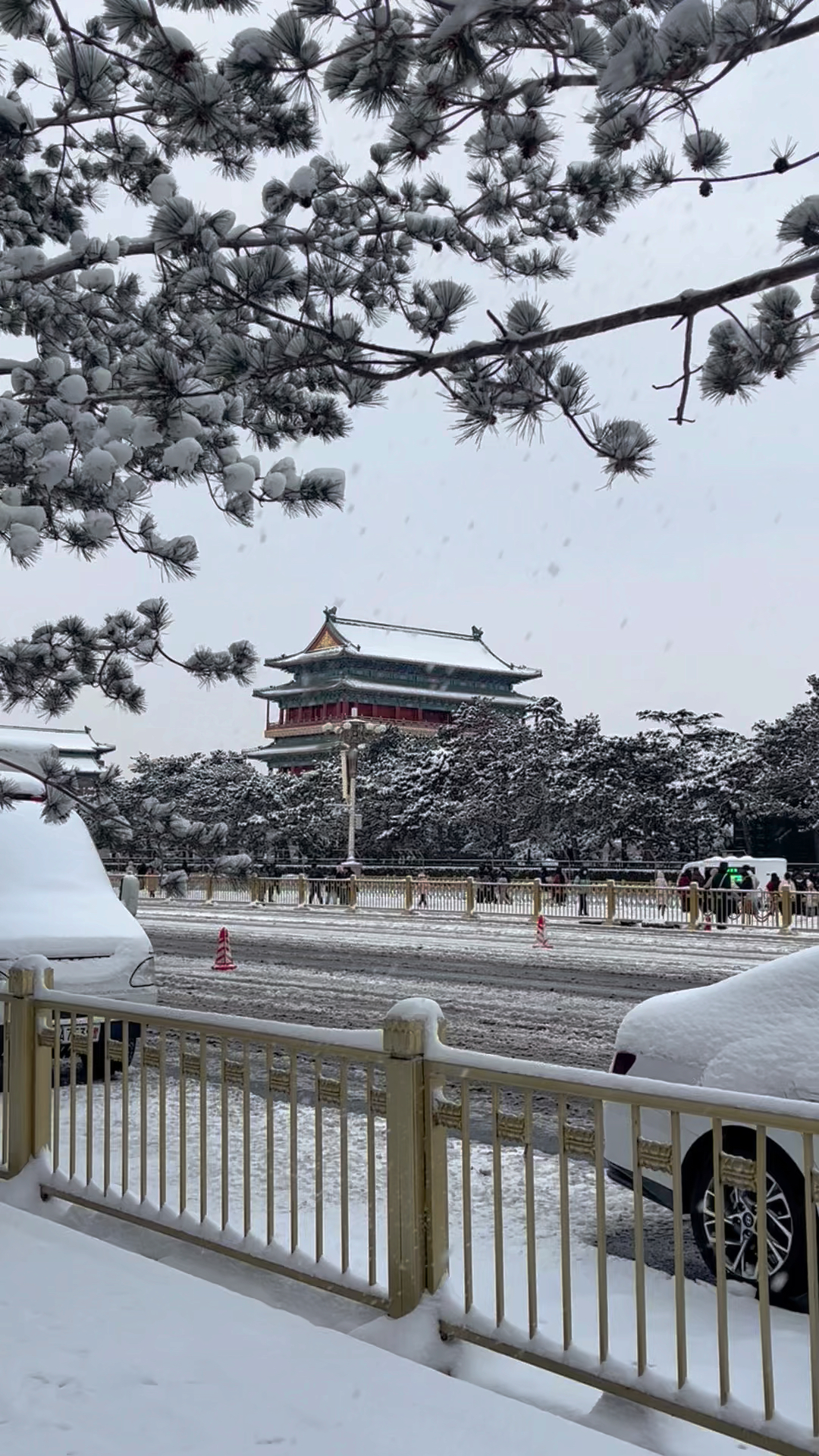 北京下雪，冬日的银装素裹